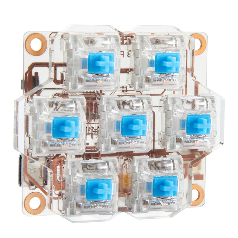 BigTreeTech HBB Fe Hot-Key Button Board Quick Control Keyboard with Preset Keys and RGB Lighting for Klipper Voron2.4/Trident/Switchwire 3D Printer Fit for BTT Pi 1/2 Manta M8P KNOMI, Transparent PCB - Image 1